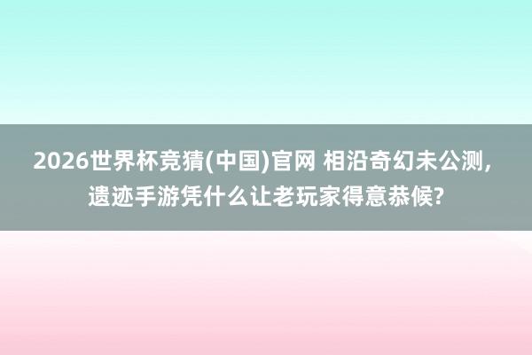 2026世界杯竞猜(中国)官网 相沿奇幻未公测, 遗迹手游凭什么让老玩家得意恭候?