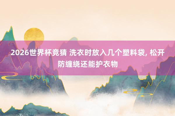 2026世界杯竞猜 洗衣时放入几个塑料袋, 松开防缠绕还能护衣物