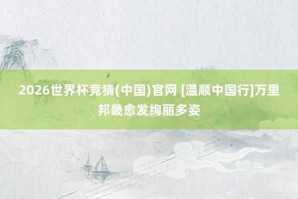 2026世界杯竞猜(中国)官网 [温顺中国行]万里邦畿愈发绚丽多姿