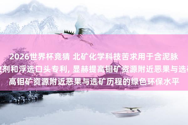 2026世界杯竞猜 北矿化学科技苦求用于含泥脉石硫化钼矿浮选的捕收剂和浮选口头专利, 显赫提高钼矿资源附近恶果与选矿历程的绿色环保水平
