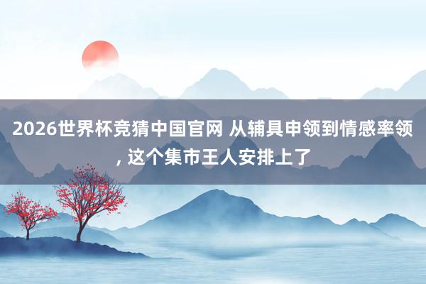 2026世界杯竞猜中国官网 从辅具申领到情感率领, 这个集市王人安排上了