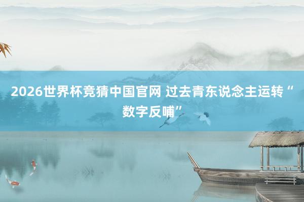 2026世界杯竞猜中国官网 过去青东说念主运转“数字反哺”
