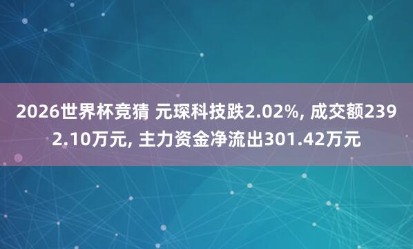 2026世界杯竞猜 元琛科技跌2.02%, 成交额2392.10万元, 主力资金净流出301.42万元