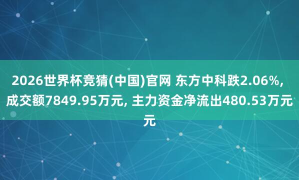 2026世界杯竞猜(中国)官网 东方中科跌2.06%, 成交额7849.95万元, 主力资金净流出480.53万元
