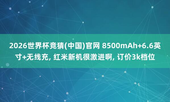 2026世界杯竞猜(中国)官网 8500mAh+6.6英寸+无线充, 红米新机很激进啊, 订价3k档位
