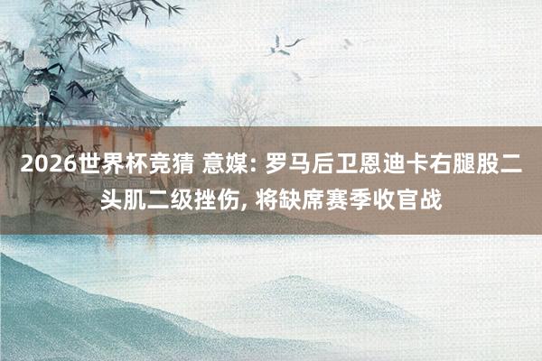 2026世界杯竞猜 意媒: 罗马后卫恩迪卡右腿股二头肌二级挫伤, 将缺席赛季收官战