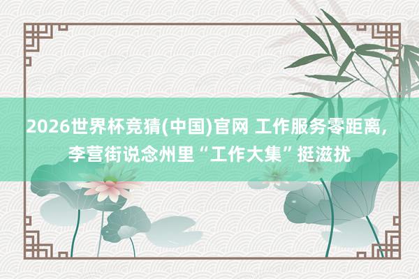 2026世界杯竞猜(中国)官网 工作服务零距离, 李营街说念州里“工作大集”挺滋扰