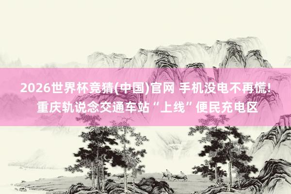2026世界杯竞猜(中国)官网 手机没电不再慌! 重庆轨说念交通车站“上线”便民充电区