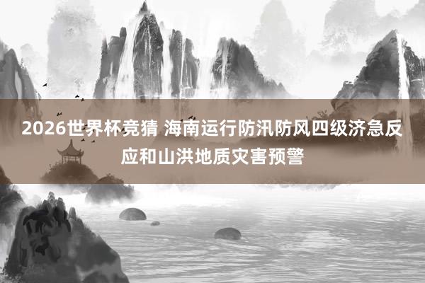 2026世界杯竞猜 海南运行防汛防风四级济急反应和山洪地质灾害预警