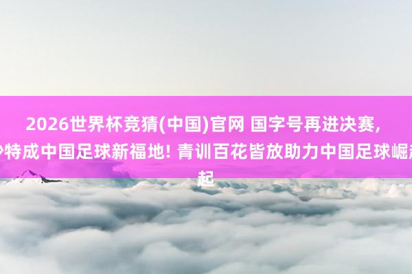 2026世界杯竞猜(中国)官网 国字号再进决赛， 沙特成中国足球新福地! 青训百花皆放助力中国足球崛起