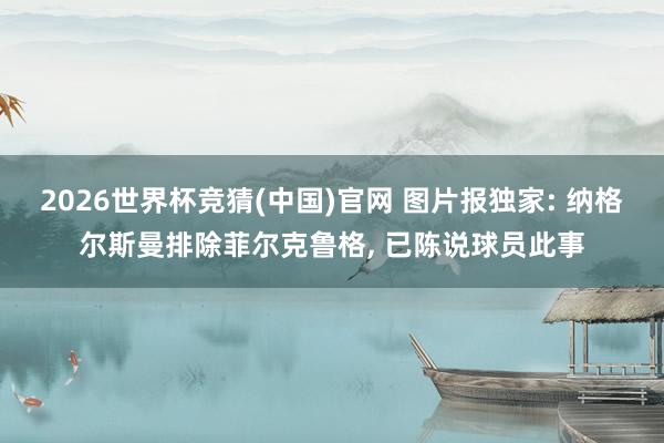 2026世界杯竞猜(中国)官网 图片报独家: 纳格尔斯曼排除菲尔克鲁格, 已陈说球员此事