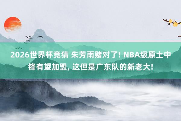 2026世界杯竞猜 朱芳雨赌对了! NBA级原土中锋有望加盟, 这但是广东队的新老大!