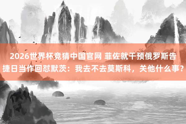 2026世界杯竞猜中国官网 菲佐就干预俄罗斯告捷日当作回怼默茨:我去不去莫斯科,关他什么事?