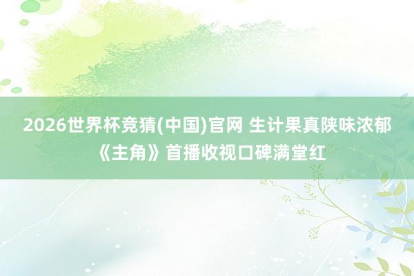 2026世界杯竞猜(中国)官网 生计果真陕味浓郁 《主角》首播收视口碑满堂红