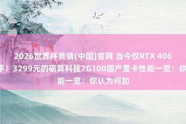 2026世界杯竞猜(中国)官网 当今仅RTX 4060一半水平!3299元的砺算科技7G100国产显卡性能一览:你认为何如