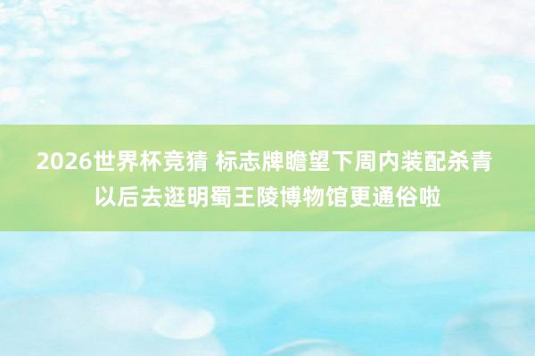 2026世界杯竞猜 标志牌瞻望下周内装配杀青 以后去逛明蜀王陵博物馆更通俗啦
