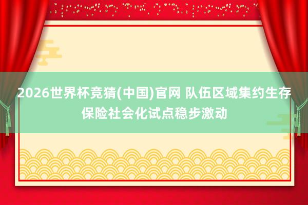 2026世界杯竞猜(中国)官网 队伍区域集约生存保险社会化试点稳步激动