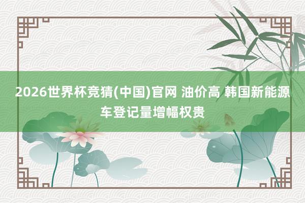 2026世界杯竞猜(中国)官网 油价高 韩国新能源车登记量增幅权贵