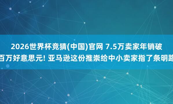 2026世界杯竞猜(中国)官网 7.5万卖家年销破百万好意思元! 亚马逊这份推崇给中小卖家指了条明路