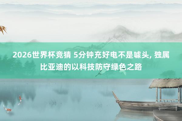 2026世界杯竞猜 5分钟充好电不是噱头, 独属比亚迪的以科技防守绿色之路
