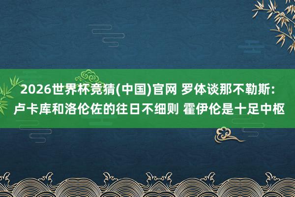 2026世界杯竞猜(中国)官网 罗体谈那不勒斯: 卢卡库和洛伦佐的往日不细则 霍伊伦是十足中枢