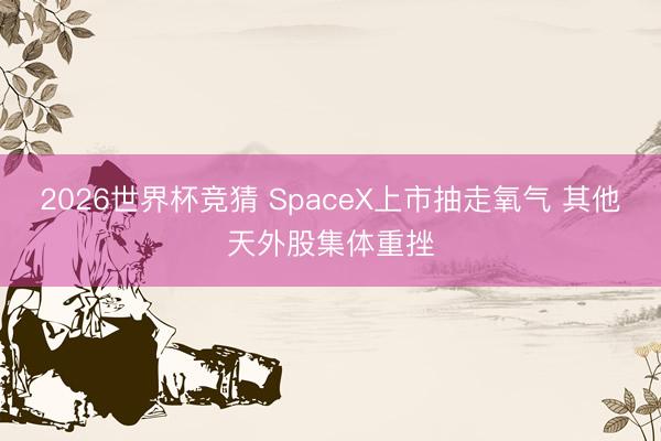 2026世界杯竞猜 SpaceX上市抽走氧气 其他天外股集体重挫