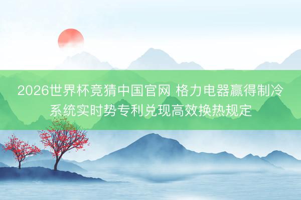 2026世界杯竞猜中国官网 格力电器赢得制冷系统实时势专利兑现高效换热规定