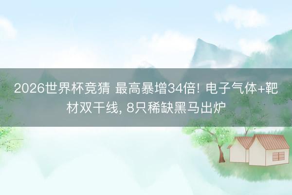 2026世界杯竞猜 最高暴增34倍! 电子气体+靶材双干线, 8只稀缺黑马出炉