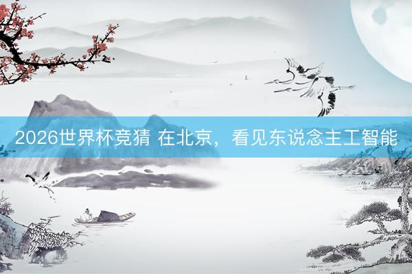 2026世界杯竞猜 在北京,看见东说念主工智能
