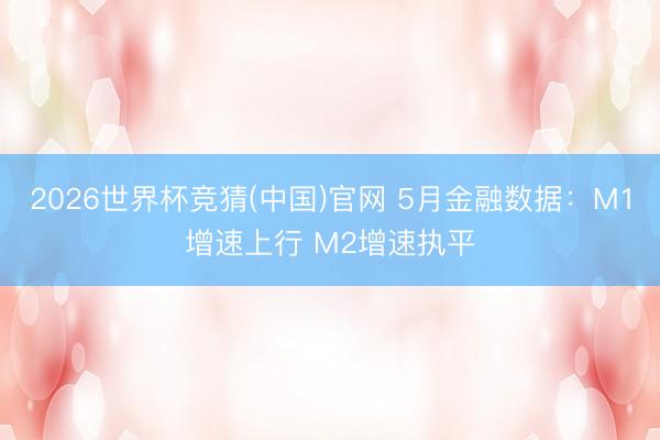 2026世界杯竞猜(中国)官网 5月金融数据：M1增速上行 M2增速执平