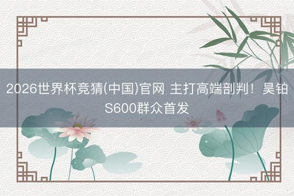 2026世界杯竞猜(中国)官网 主打高端剖判！昊铂S600群众首发