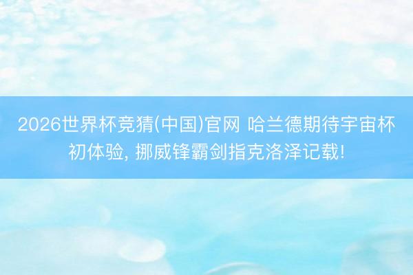 2026世界杯竞猜(中国)官网 哈兰德期待宇宙杯初体验, 挪威锋霸剑指克洛泽记载!